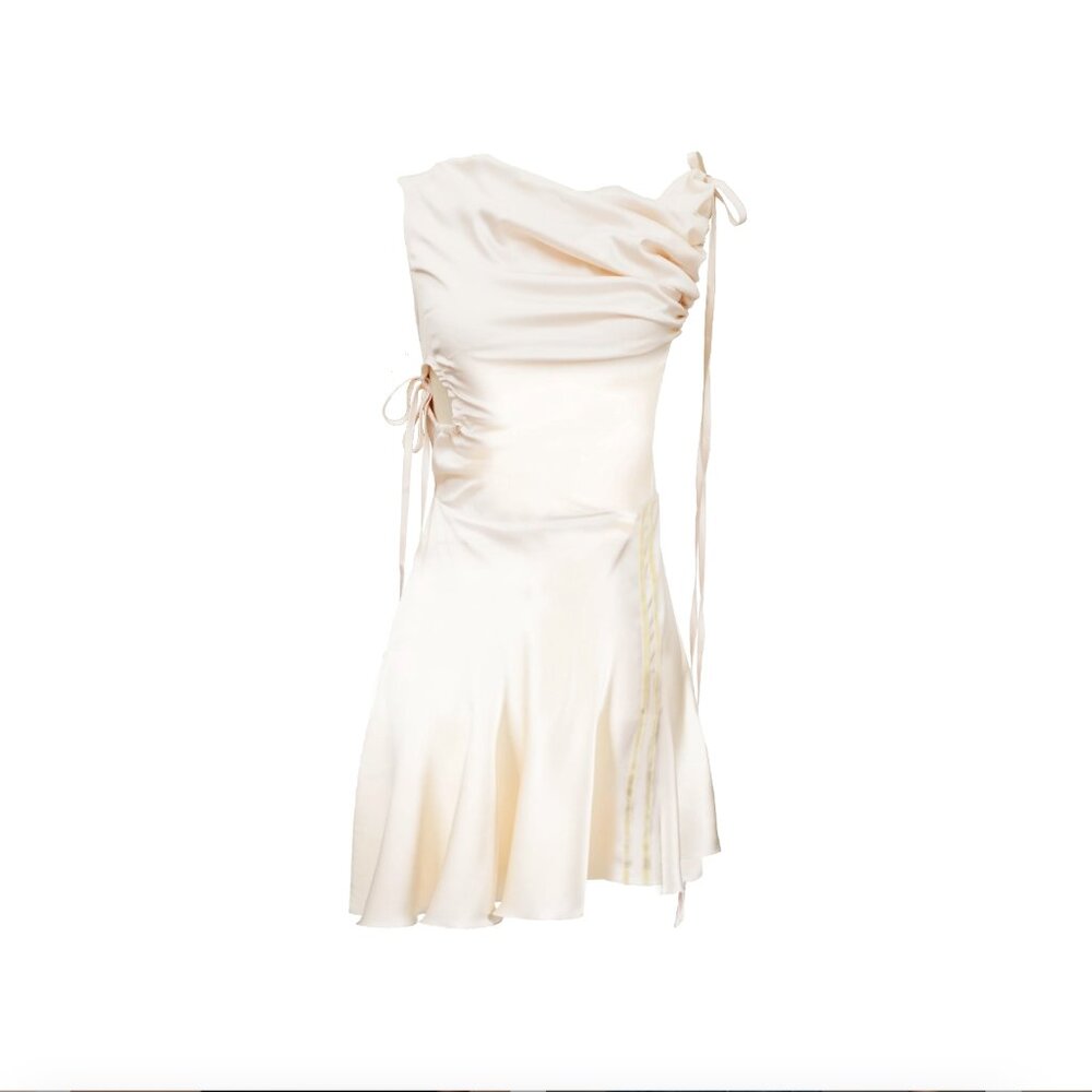 Zemeta Line Cowl Neck Mini Dress Ivory Sizes XS,S,M NWT